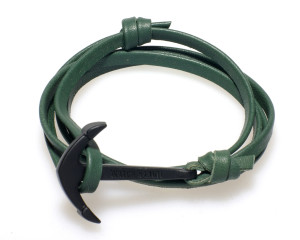 green-leather-black-anchor-bracelet